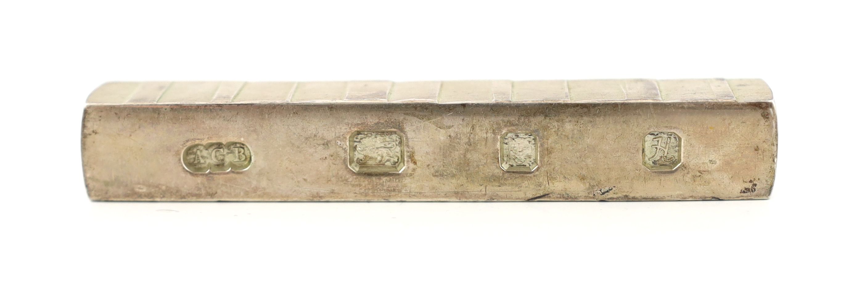 An Elizabeth II modernist silver paperweight by Adrian Gerald Benney